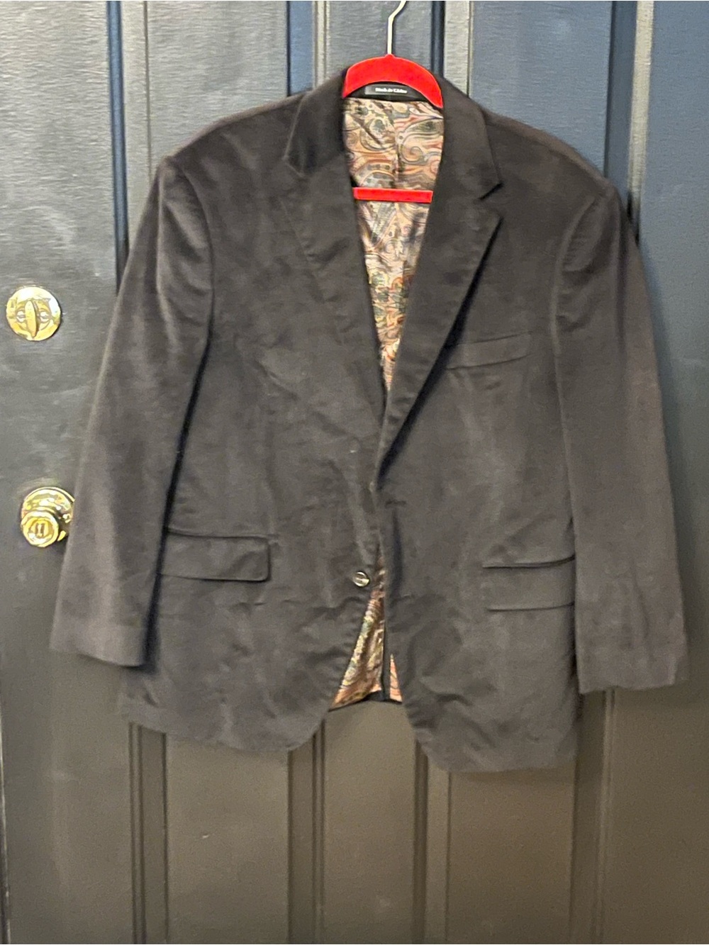 Ralph Lauren Black corduroy Sport Coat with Paisley Lining